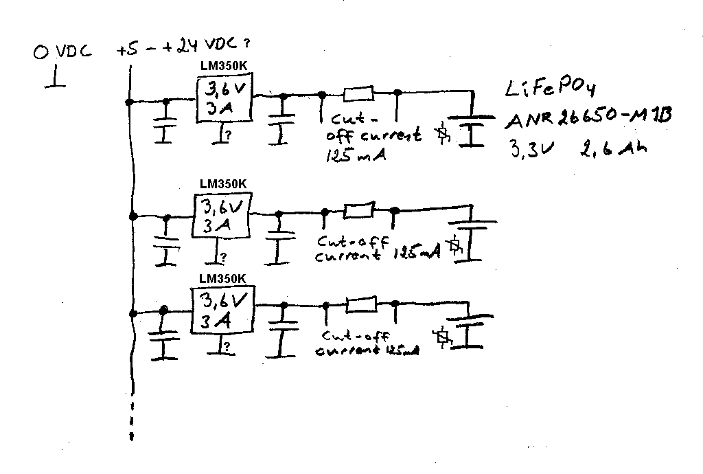 A schematic charger for the LiFePO4 accumulator ANR26650M1B
