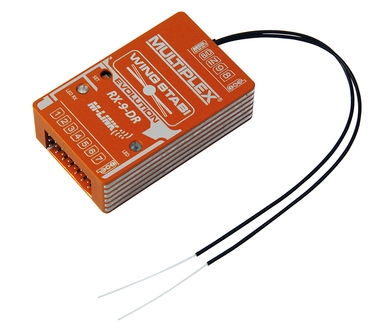 Multiplex, wingstabi-RX-9-DR M-LINK, 3-axis gyro system with integrated telemetry M-LINK DR Receiver, weight with integrated receiver diversity:  35 g.